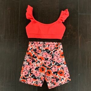 Jo+Jax Ruffled Up Top and Floral Shorts YL